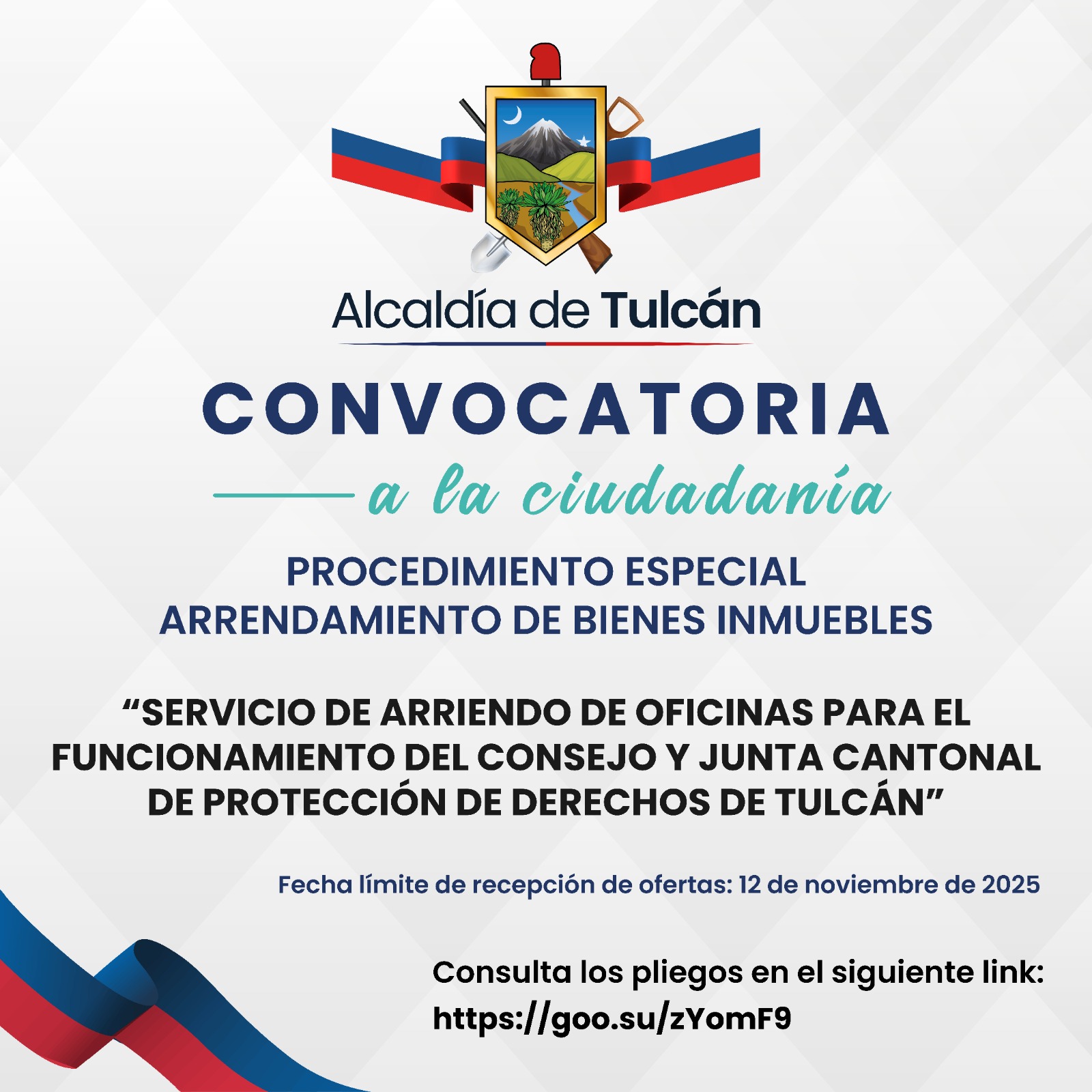 SERVICIO DE ARRIENDO DE OFICINAS PARA EL FUNCIONAMIENTO DEL CONSEJO Y JUNTA CANTONAL DE PROTECCIÓN DE DERECHOS DE TULCÁN.