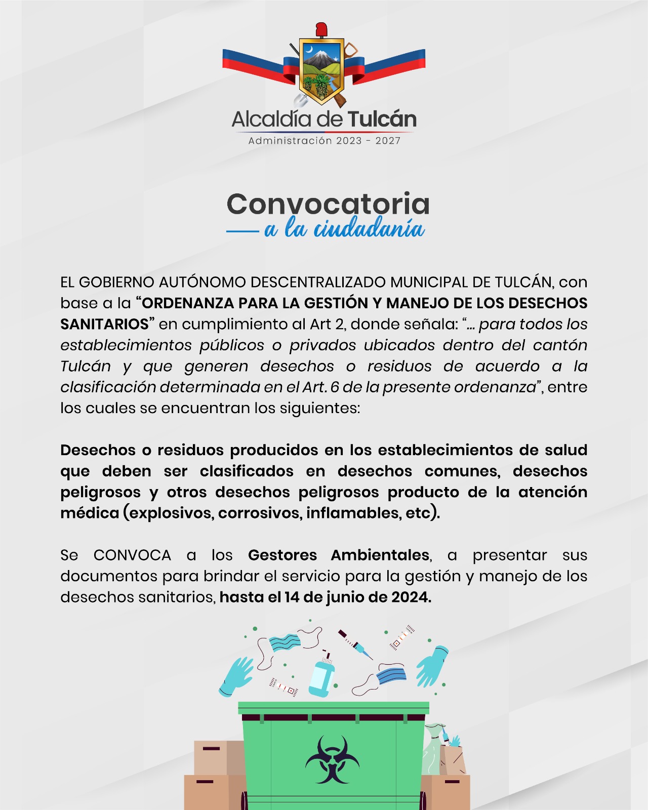 CONVOCATORIA A LOS GESTORES AMBIENTALES