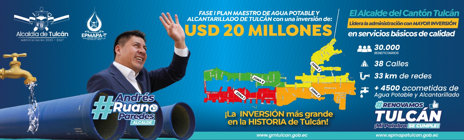 FISCALIZACION DE LA CONSTRUCCION DE LA FASE 1 DEL PLAN MAESTRO DE AGUA POTABLE Y ALCANTARILLADO